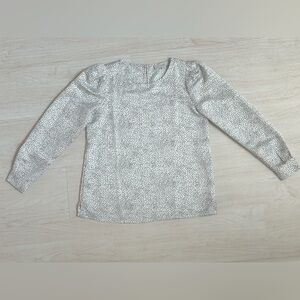 LOFT Petite XS Black and White Polka Dotted Blouse